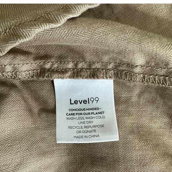 Level 99 Women's Size M Emme Linen Blend Belted Utility Sandcastle Jacket - Picture 7 of 8